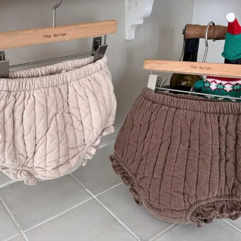 Winter New Baby Thicken Warm Shorts Infant Toddler Cotton Padded Pants Boys Girls Solid Casual Pp Shorts Children Clothes