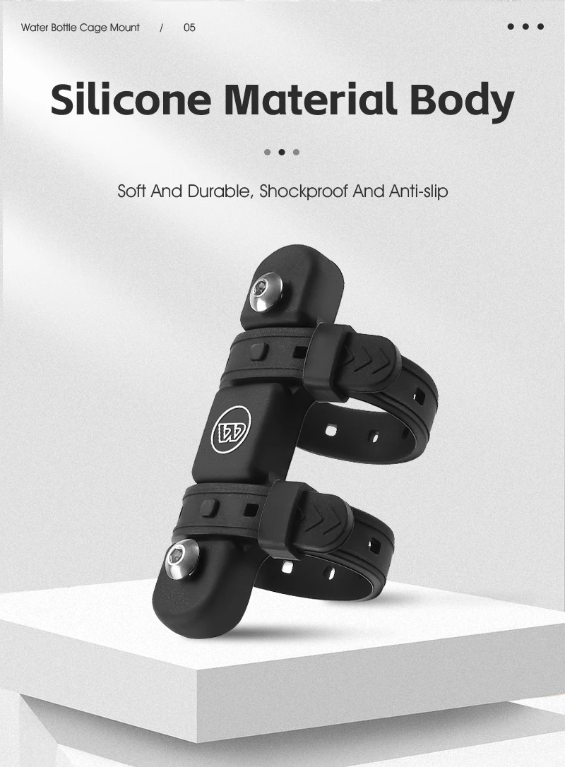 Description Picture 6 of itemWEST BIKING Bicycle Water Bottle Holder Silicone Non-slip Straps Set MTB Road Bike Bottle Stand With Adaptor Cycling Accessories