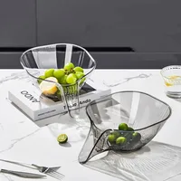 Multifunctional Plastic Drainage Basket White Grey Vegetable Basin Kitchen Creative Fruit Plate Fruit Washing 3