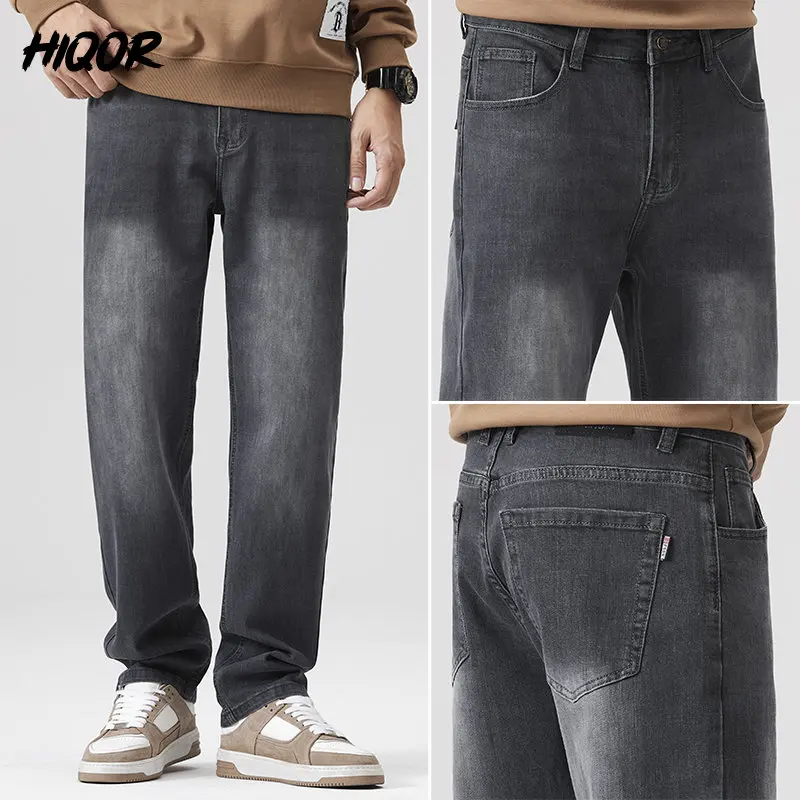 

HIQOR 2022 New Casual Pants Men Spring Autumn Fashion Comfortable Stretch Cotton Straigh Jeans Trousers Classic Denim Traveling