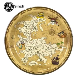 Pirate Treasure - Themed Disposable Party Tableware Set (Fluorescence Yellow)