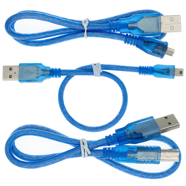 30CM USB Cable for Uno R3/Nano/MEGA/Leonardo/Pro Micro/DUE Blue High  Quality A Type USB/Mini USB/Micro USB Cable For Arduino - AliExpress