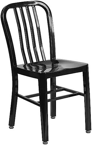 

Commercial Grade 2 Pack Yellow Metal Indoor-Outdoor Chair