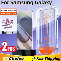 Premium Oleophobic Coating Tempered Glass Screen Protector (2 - Pack) with Dust - Free Installation - Tempered glass (S21 Plus)