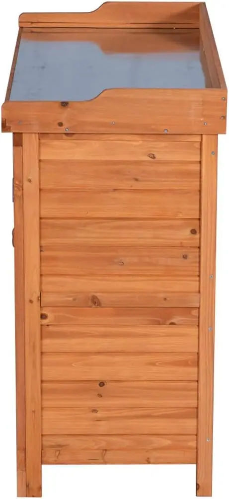 Outdoor Wooden Storage Cabinet with Potting Bench 4