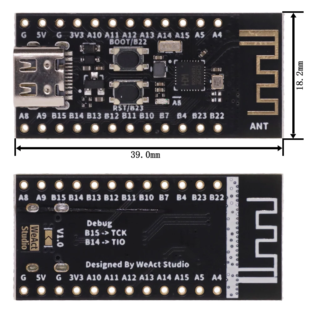 CH573F CH582F Core Board WCH BLE 4.2 5.0 scheda di sviluppo Bluetooth RISC-V