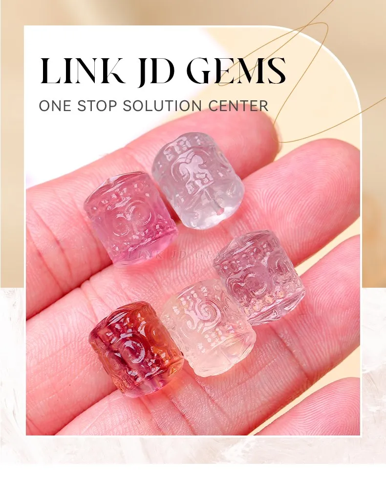 10 teile/los natürliche Fluorit gemusterte zylindrische Form geschnitzte Perle mit Loch Anhänger für Schmuck machen DIY Halskette Armband – Detail 2