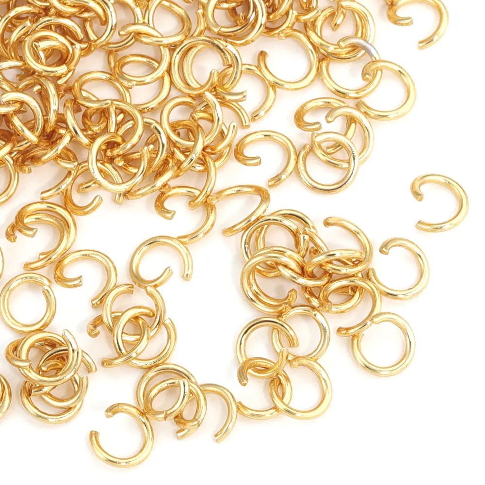 3mm Jump Rings 18K Gold Plated Stainless Steel Open Jump Rings Small Jump Rings for Miniature Jewelry Making (Gold 3mm)