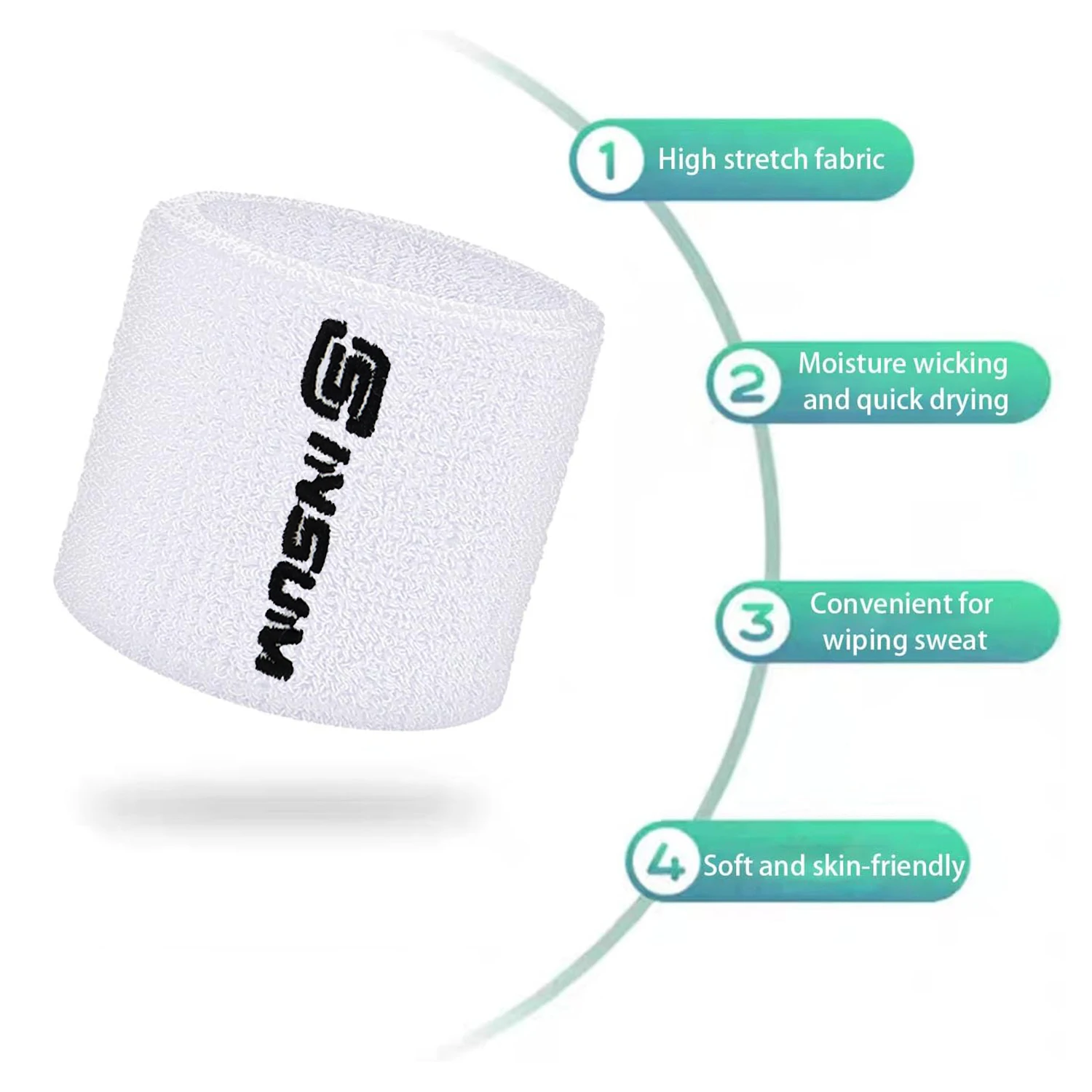 8 Pack Wrist Sweatbands Tennis Wrist Bands Absorbent Sweat Band Men and Women Breathable Cotton Sweatbands Working Out