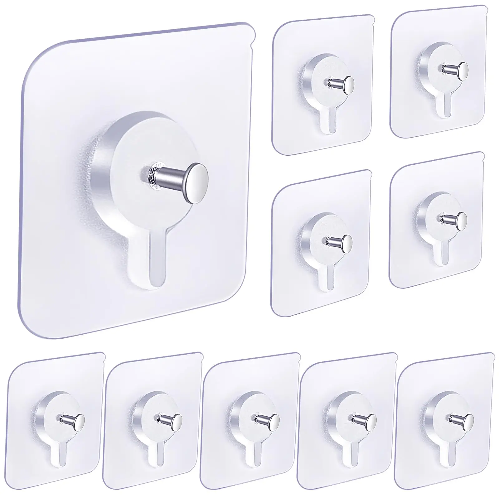 Self Adhesive Nails Wall Hook Poster Transparent Screws Wall Hook For Photo Frame Waterproof Durable Kitchen Bathroom Use 10 Pcs