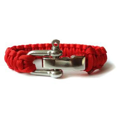 1PC Survival Paracord Bracelet Stainless Steel Buckle Bracelet Wilderness Wristband 