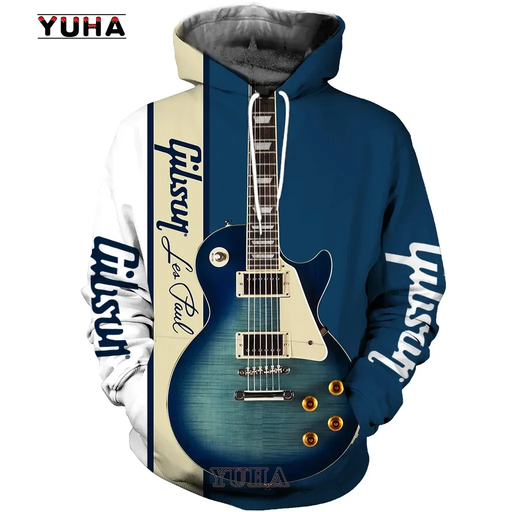thumbnail image 1 of Sudadera con capucha con estampado de guitarra 3D para hombre, sudadera de talla europea para uso diario, sudadera con capucha musical, ropa psicodélica para mujer, mayorista, 1 of 5