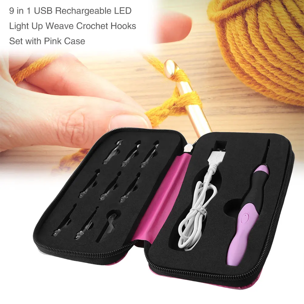 ⏳Limited-time 50% off⏰Crochet hooks with LED light (11 Pcs Set)🪡💡