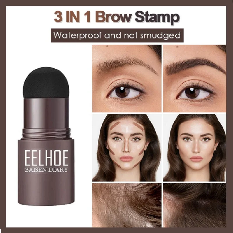 2022 Professional Brow One Step Shaping Kit Stamp Set Makeup Stick Hairline Contour Waterproof Tint Stencil Eyebrow Template