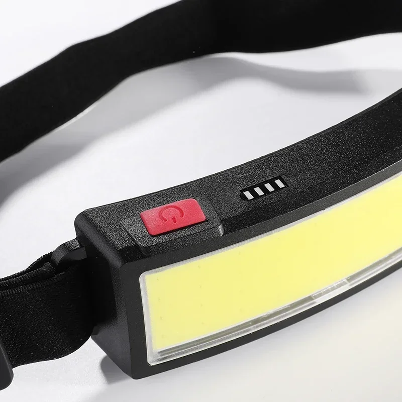 코브 180 °   투광등 LED 헤드램프 손전등손전등 3가지 모드 내장형 USB 충전식 배터리 헤드램프 하이킹 캠핑 램프