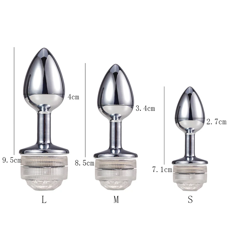 Luce splendente LED Giocattoli del sesso anale per ragazza Donna Culo Liscio Butt Plug Coda Metallo Prostata Merci Telecomando Brig_voghion.com
