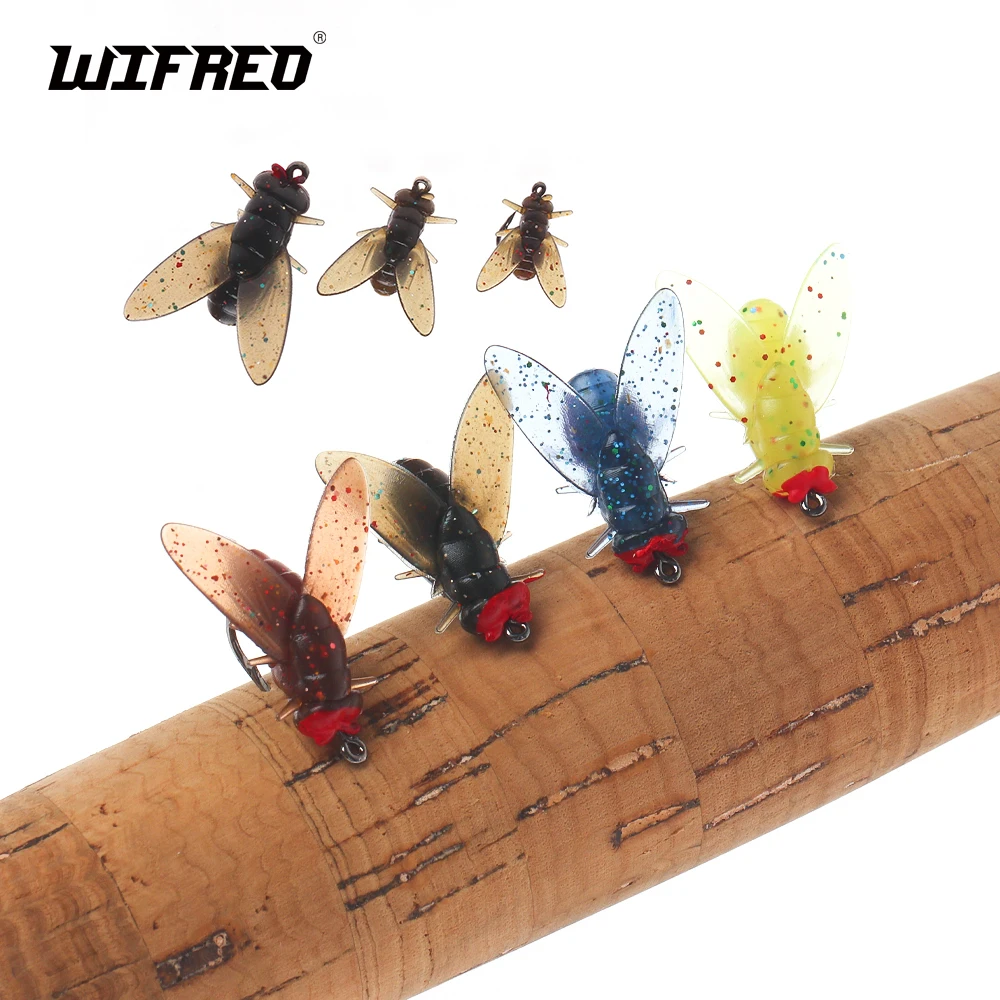 Wifreo 20pcs/box Realistic Silicone Housefly Soft Insect Bait Trout Bass Fishing Artificial Lure Set