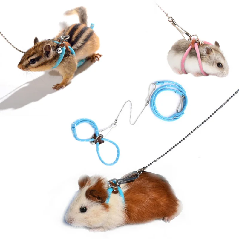 Small Pet Adjustable Soft Harness Leash Bird Parrot Mouse Hamster Ferrets Rat Pet Pig Leash