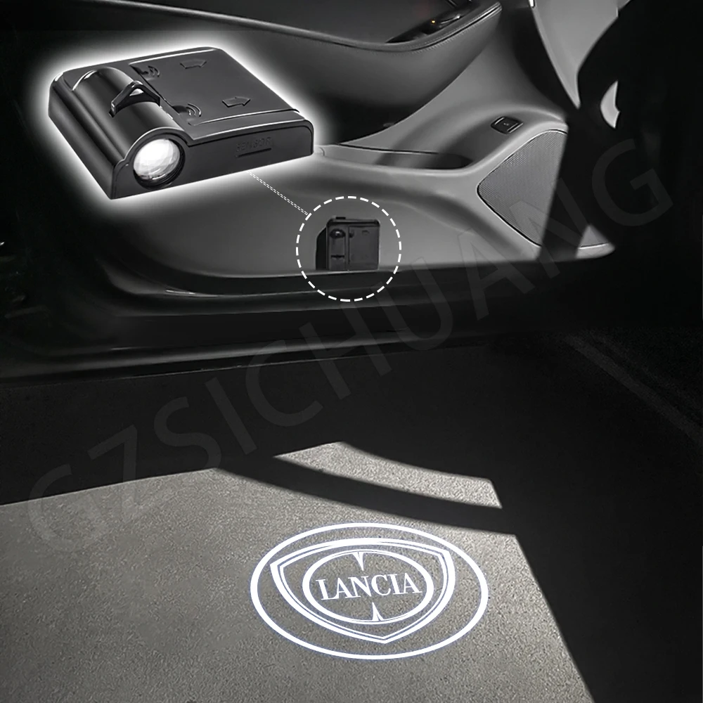 2Pcs Led Car Door Welcome Lights Logo Proiettore Proiettore Laser Di Cortesia Per Lancia Delta Ypsilon Lybra Musa Kappa Voyager