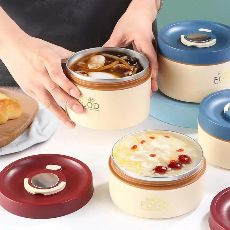 

Portable Lunch Containers Stackable Round Food Storage With Lid Camping Accessories For Work School Offices Picnic Camping For K