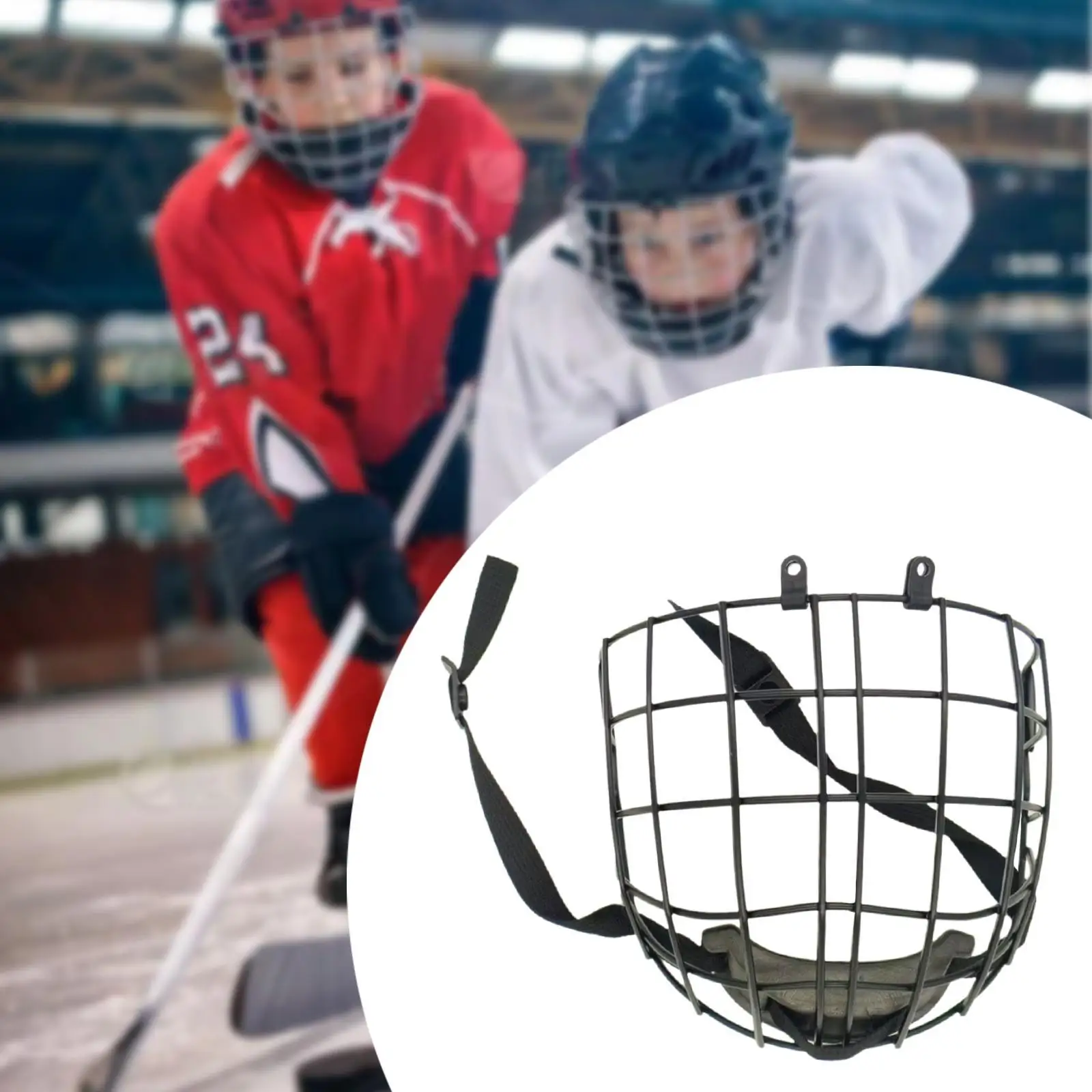 Hockey Face Guard for Adults Portable Face Cover Hockey Helmet Cage Protection for Ice Dryland Training Match