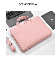 Enhanced Collision Protection Laptop Shoulder Handbag and Briefcase - 14 - inch (Pink)