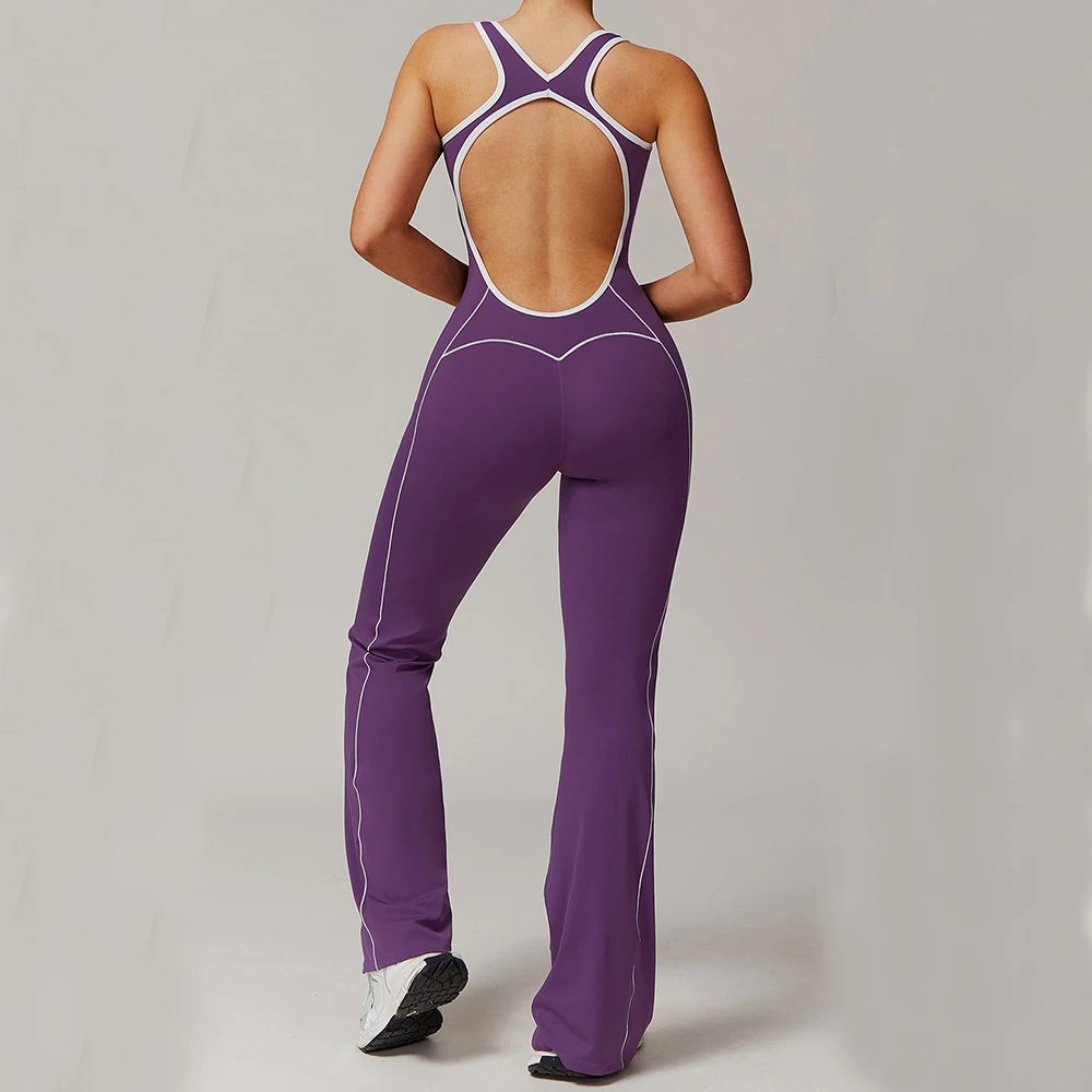 Hollow Out Beauty Back Yoga Jumpsuit Sportswear Women Gym Clothes Running Fitness Yoga Bodysuit Backless Jumpsuits Sports Set yoga set sports set gym workout set sportswear set fitness set sports bra set yoga pants set fitness jumpsuit