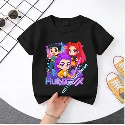 Summer Kpop Demon Hunters Kids Cartoon Anime Meme T - Shirt - Round Neck Casual Boys Top Gift - 100 (8)