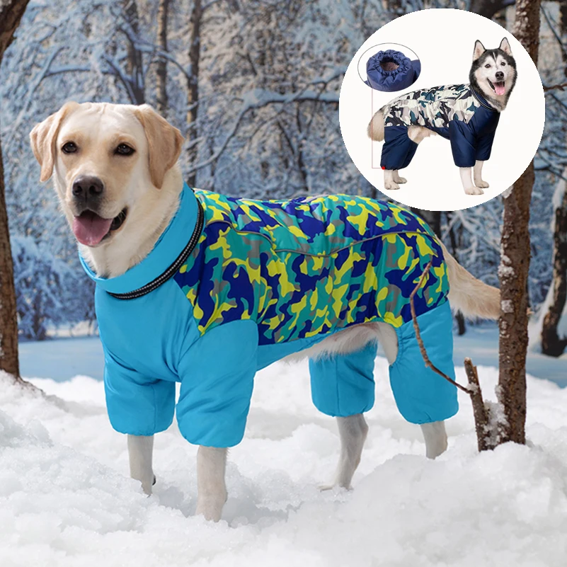 LargeDogJacketsWaterproofDogsClothesWarmFleecePetCoat