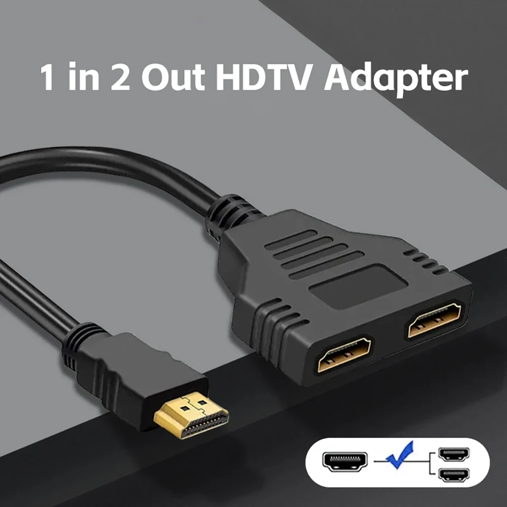 hdmi Cable 2 Dual Port Y Splitter 1 In 2 Out HD 4K 1080P Cable Adapter For LCD TV Box PS3 hdmi-compatible Splitter Cords