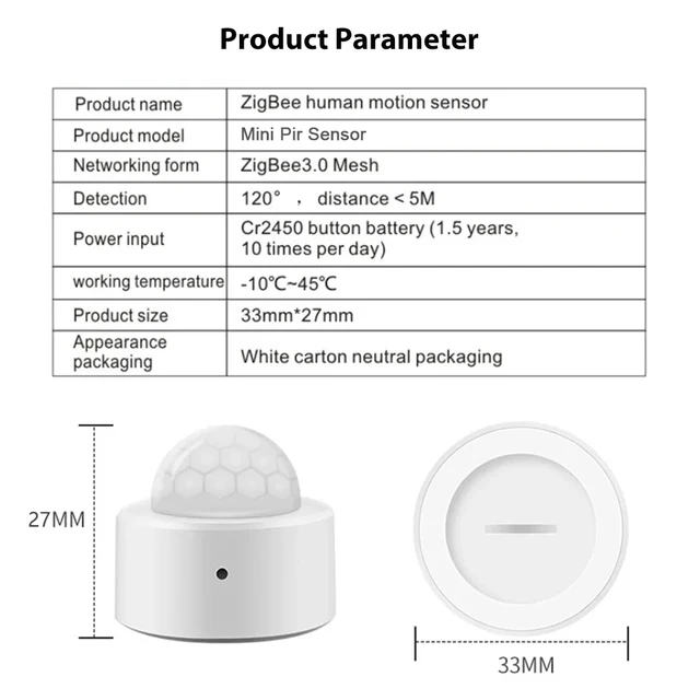 Zigbee 3.0 Motion Sensor With Pir Infrared Human Body Movement Wireless Detector Smart Home Tuya Smart Life App Works With Alexa 6