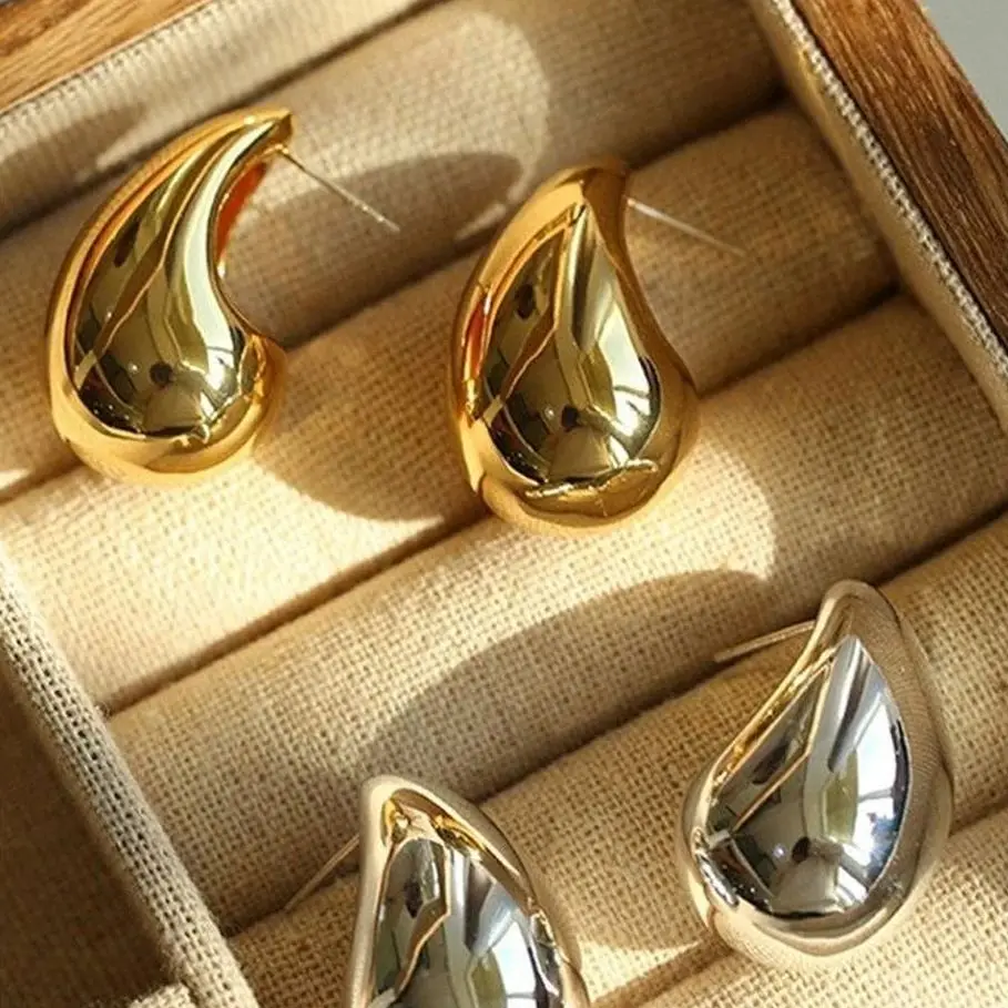 Esagerano Grandi Orecchini Pendenti A Goccia D'Acqua Per Le Donne Dupes Chunky Teardrop Placcato Color Oro Dichiarazione Orecchino Orecchino All'Ingro