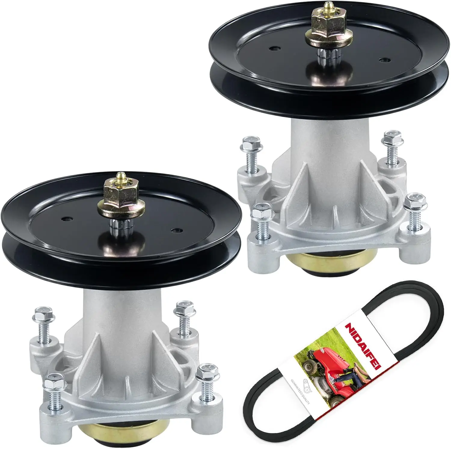 2 Pack 587819701 Spindle Assembly Kit 532197473 Pulley 592855001 Belt Replaces Craftsman Mandrel Spindle 187292