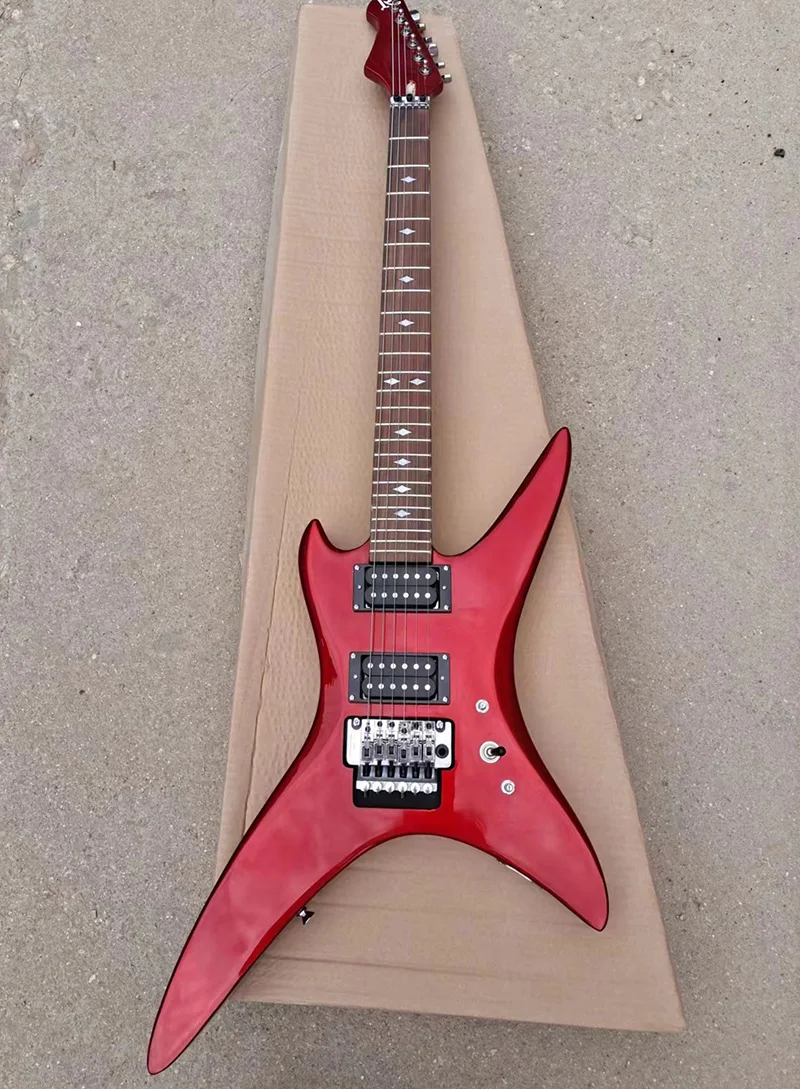 High quality heterotypic guitar OEM, silver pink , rosewood fingerboard,  Floyd rose vibrato bridge
