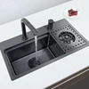 Nanometer Black Stainless Steel Sink for Cup Wash with Single Tank under the Bar Counter Kitchen Island 3