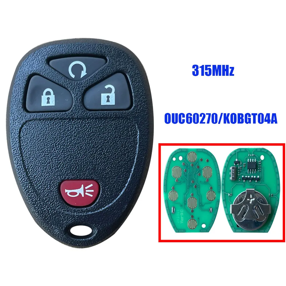 

New 4 Buttons Keyless Remote Car Key Fob For Chevrolet AVALANCHE SILVERADO TAHOE 2007-2014 OUC60221 OUC60270 KOBGT04A 15913421