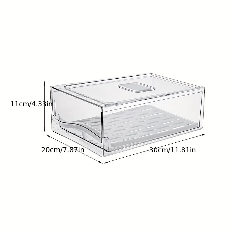 1pcKitchen refrigerator storage box drawer type fresh-keeping box eggs and meat food frozen finishing storage box 5
