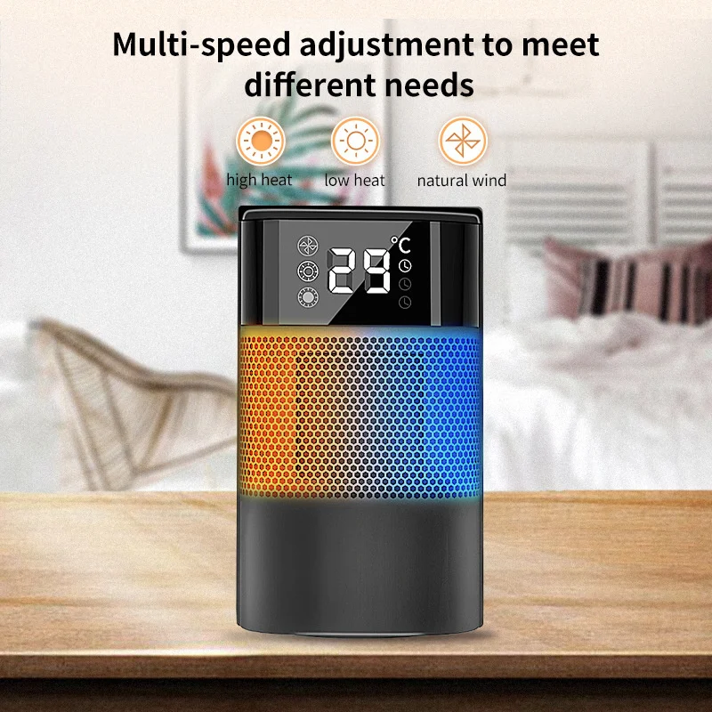 110V 220V 1000W High-end Fan Heater Household Heater Small Solar Mini Bathroom Electricity Saving Heating