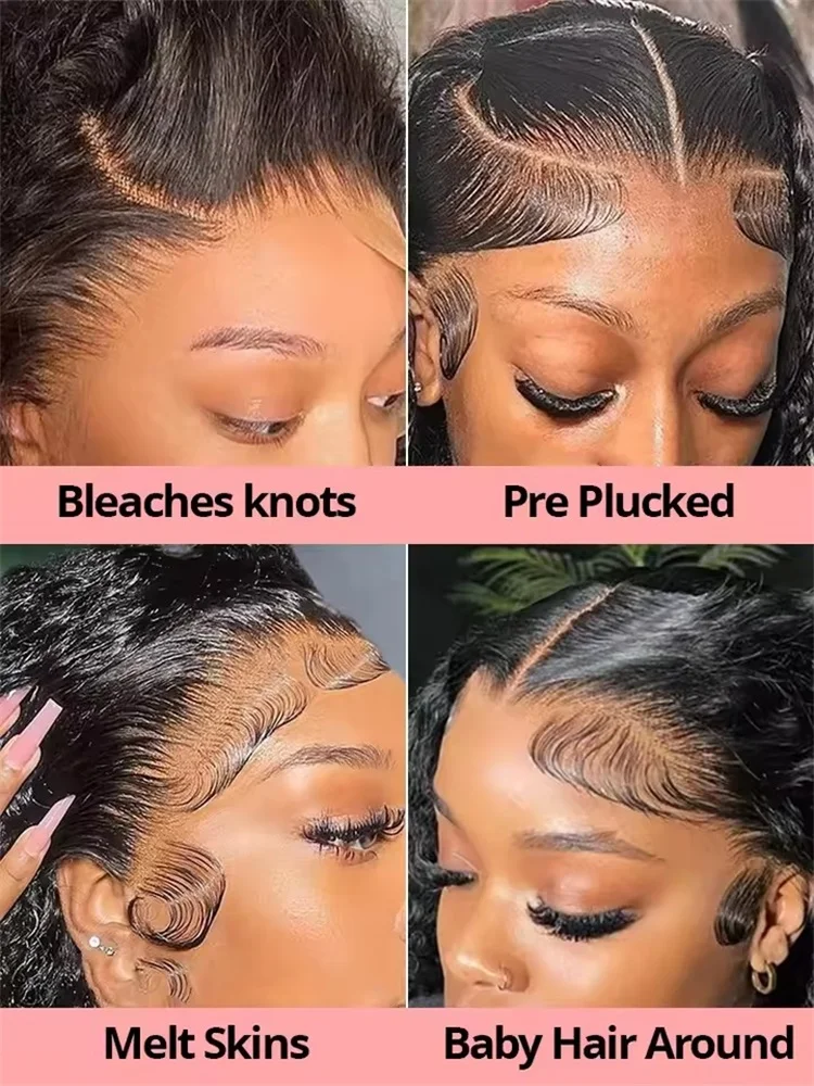 7x5 Wear Go Glueless Wig 30 40 Inches Deep Wave Frontal Wig 13x4 13x6 HD Curly Lace Front Human Hair Wigs Brazilian 300% Density view 3