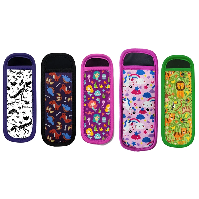 Ice Cream Stick Covers Colorful Cold insulation Home Popsicle  Ice Cream Stick Covers Cooler Sleeve Icy Pole Cartoon Pattern