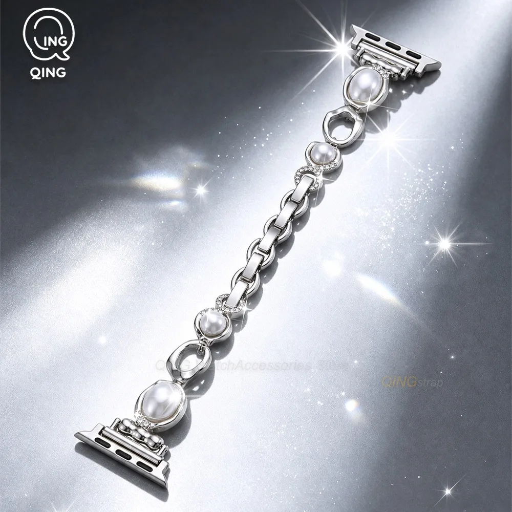 Elegant Stainless Steel Bead Chain Bracelet Watch Band