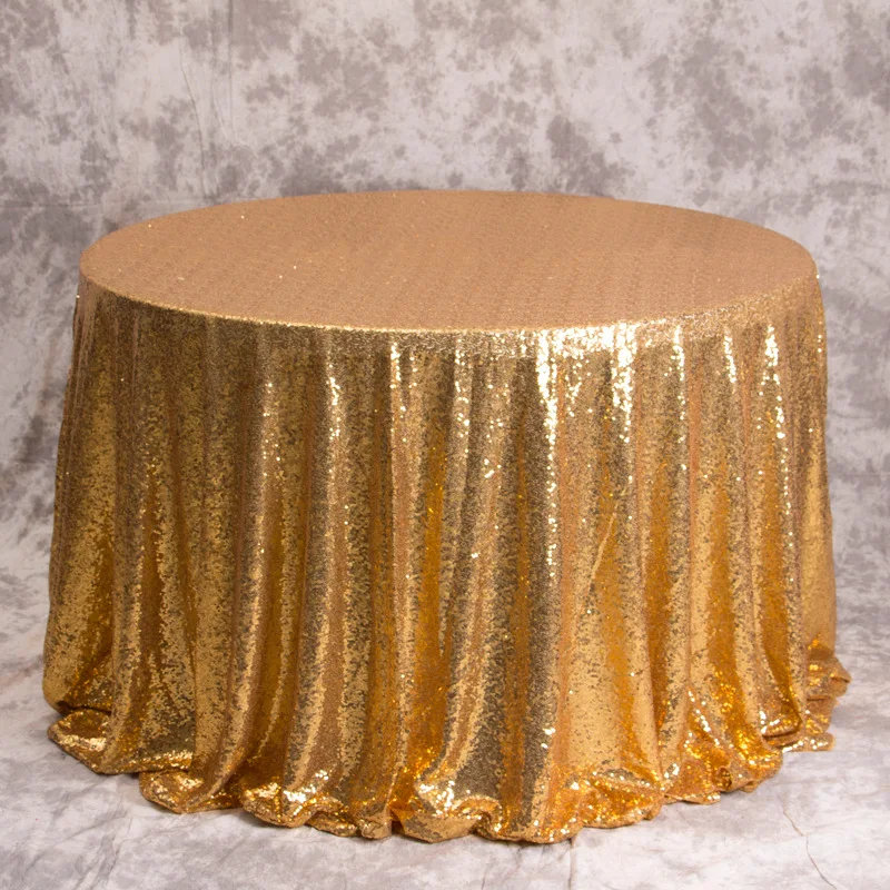 Elegant Rose Gold Sequin Tablecloth