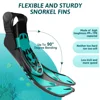 Snorkel Fins Swimming Flippers Adjustable Buckles Short Silicone Scuba Diving Shoes Open Heel Travel Size Adult Men Womens 3
