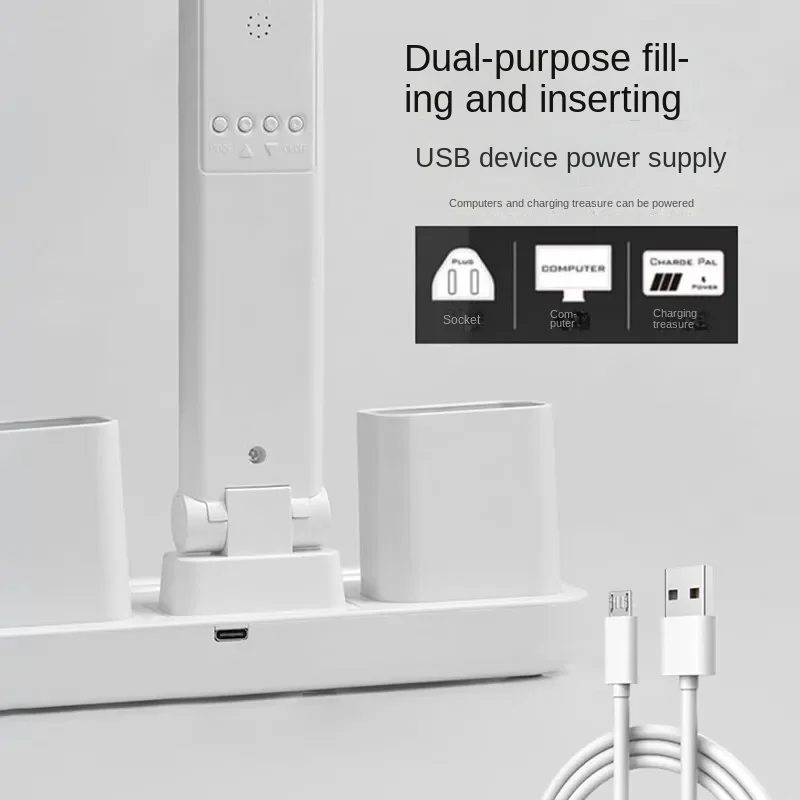 مصباح مكتب للطلاب مع ساعة LED، ضوء قراءة قابل للتع...