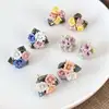 T8UE Stylish Ceramic Rose Earrings Portable for Women Porcelain Floral Jewelry 2