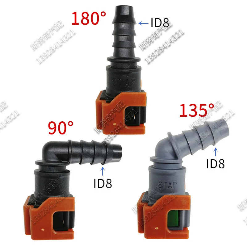 D8 8mm ID8 universal Fuel pipe fittings Auto Fuel line quick connector female plastic connector 90 degree 10pcs a lot