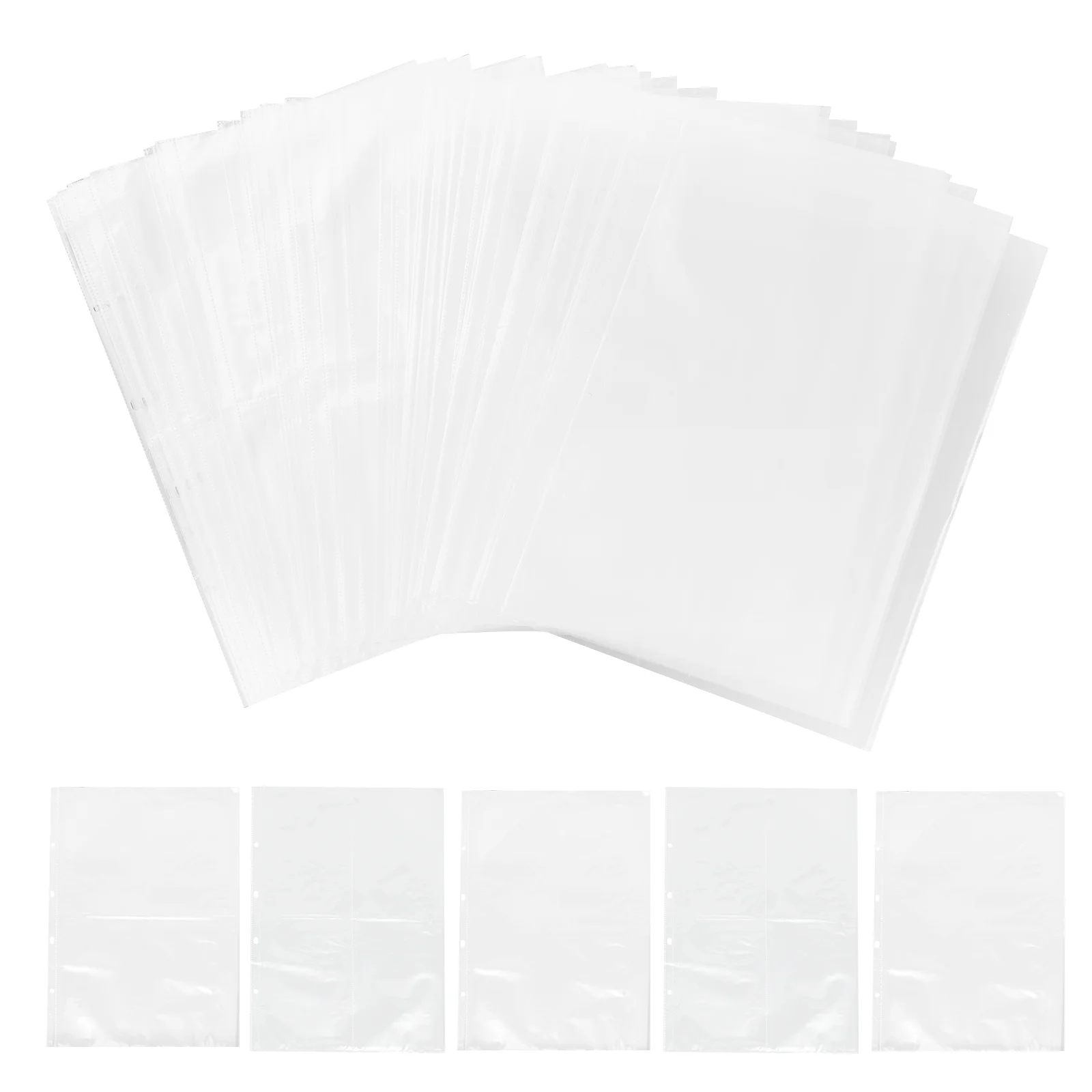 40 Pcs Binder Clear Paper Sleeves Protector Plastic File Folders Page Protectors Loose Leaf for Documents Filler