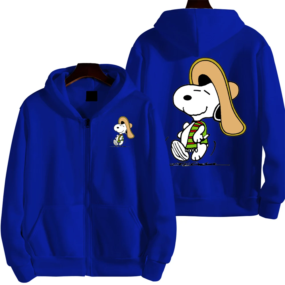 thumbnail image 1 of Sudadera con capucha de Snoopy Charlie Brown para hombre y mujer, sudadera de gran tamaño con cremallera, nueva chaqueta de pareja de dibujos animados de anime para primavera y otoño, 1 of 5