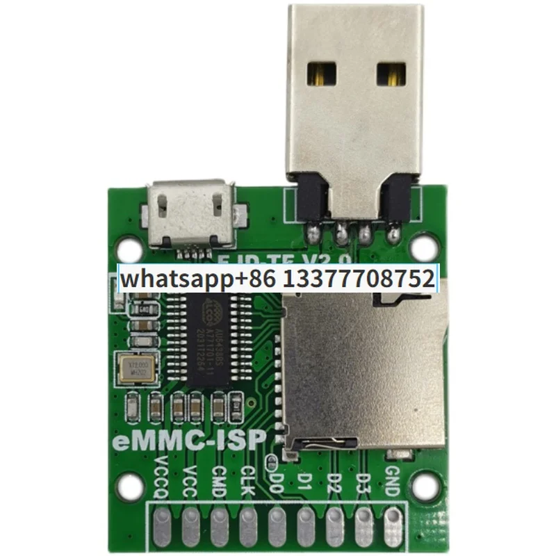 

AU6438BS высокоскоростной кардридер 2,0 совместимый с eMMC Flywire мигающий инструмент TFcard чтение и запись USB