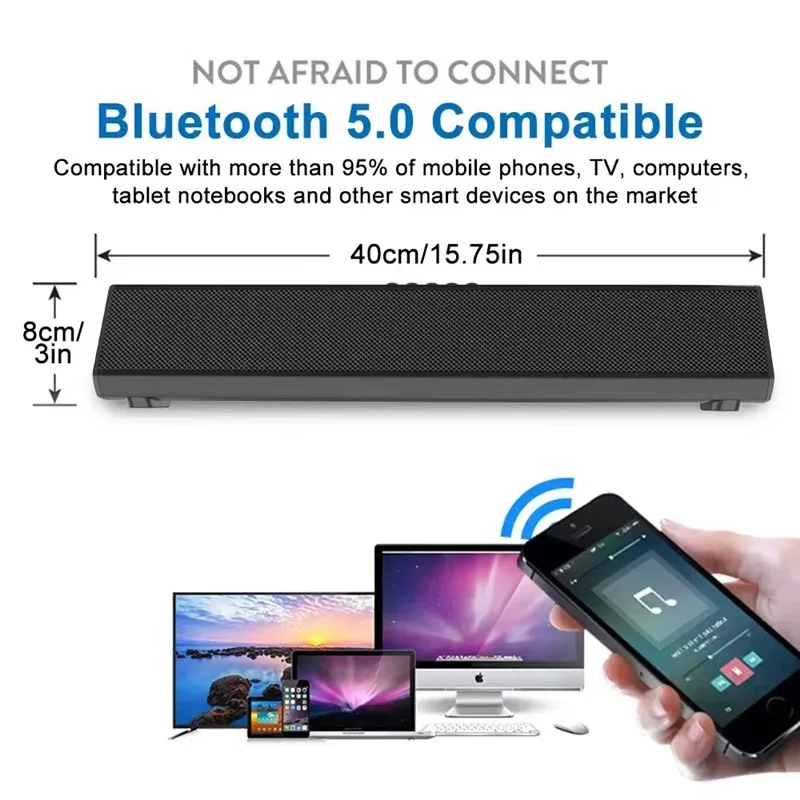 

Беспроводной Bluetooth динамик сабвуфер для домашнего кинотеатра Бумбокс музыкальный центр стерео объемный звук с Fm/TF/USB/AUX/RCA Caixa De Som